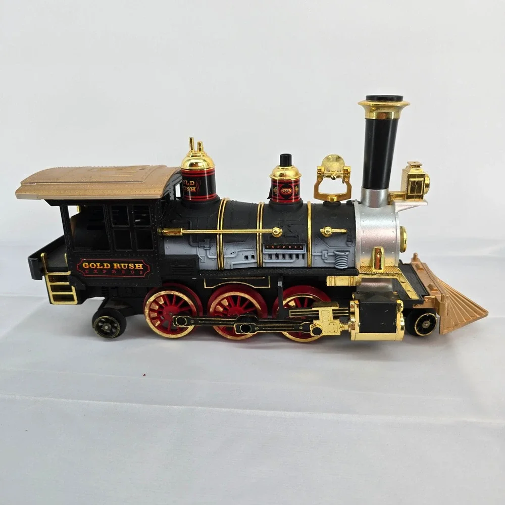 Vintage 1986 New Bright Gold Rush Express Steam Locomotive Train Engine G‎ Scale